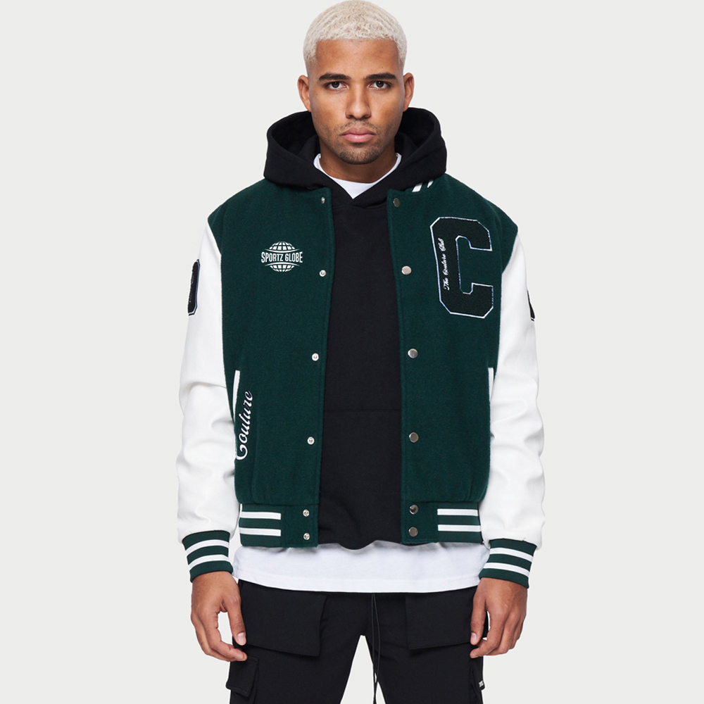 Nylon Varsity Jacket with Badges